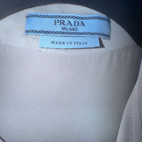Prada Women’s 100% Silk Blouse Grey IT Size 40 US Small Luxury Classic Shirt - Picture 6 of 7